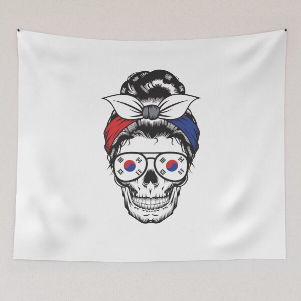 Item preview, Skull Mom South Corea Glass & Headband Flag Design Stickers & T shirts  designed and sold by Yassin  KM.
