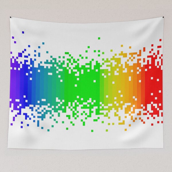 Item preview, Spectrum rainbow colors fading pixel square modern abstract designed and sold by UDDesign.