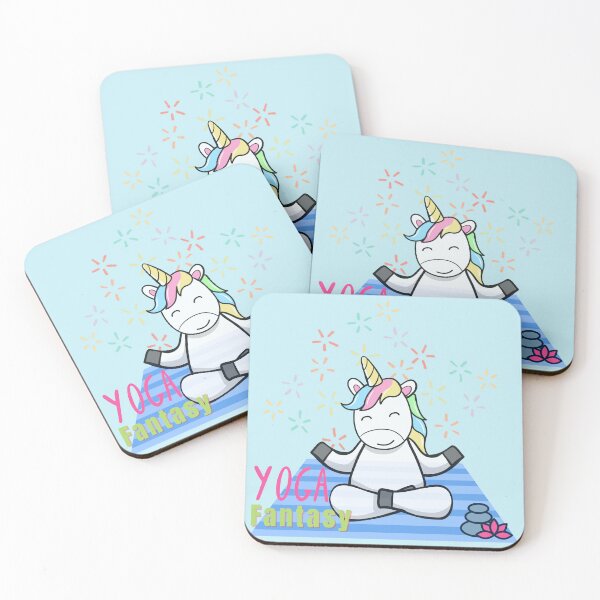 Item preview, Unicorn with Sparkles in Yoga Pose, I love Yoga and my Unicorn Fantasy Design designed and sold by tranquilbeach.