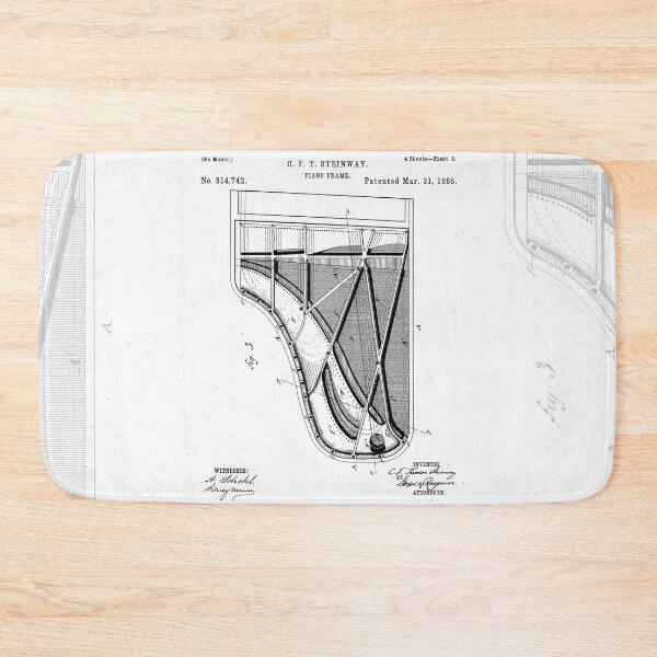 Item preview, Steinway Piano Patent - Piano Player Art - Black And White designed and sold by patentpress.