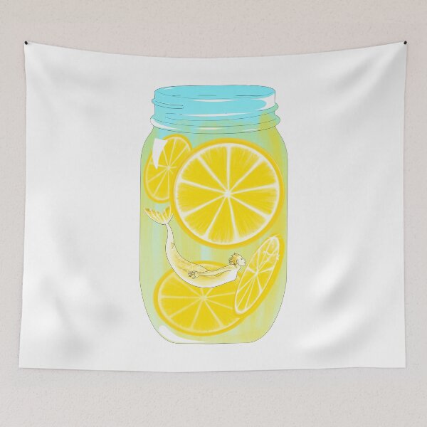 Item preview, Lemonade lemon shark mermaid designed and sold by KalNatArt.