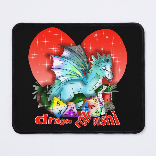 Item preview, dragon roll sushi with dnd dice designed and sold by CuisineCat.