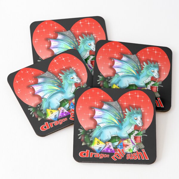 Item preview, dragon roll sushi with dnd dice designed and sold by CuisineCat.