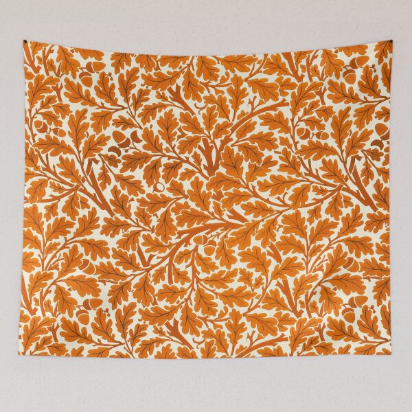 Item preview, William Morris Oak Leaves, Rust Orange and Cream  designed and sold by Marymarice.