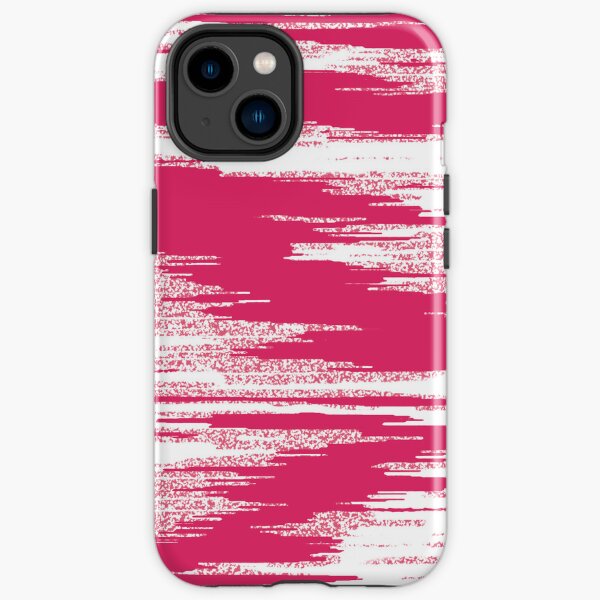 VHS Static Noise Abstract Landscape Hot Pink iPhone Tough Case