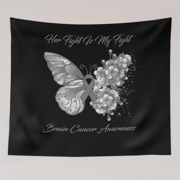 Item preview, Her Fight Is My Fight Brain Cancer Awareness Butterfly Ribbon Gifts designed and sold by Adropine.