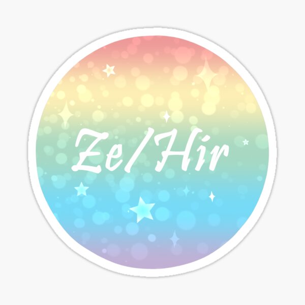 Item preview, Ze/Hir Pronoun Sticker or Pin designed and sold by aevios.