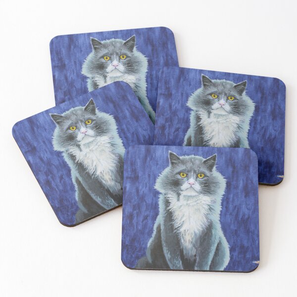 Item preview, Grumpy Guss Cat Art by ~ Rockn Palette~ Grey Tuxedo Cat designed and sold by rocknpalette.