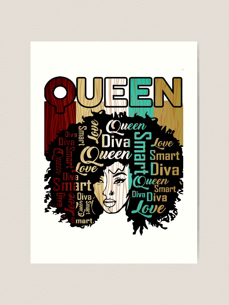 Chocolate Queen Beautiful Print African American Woman Travel 