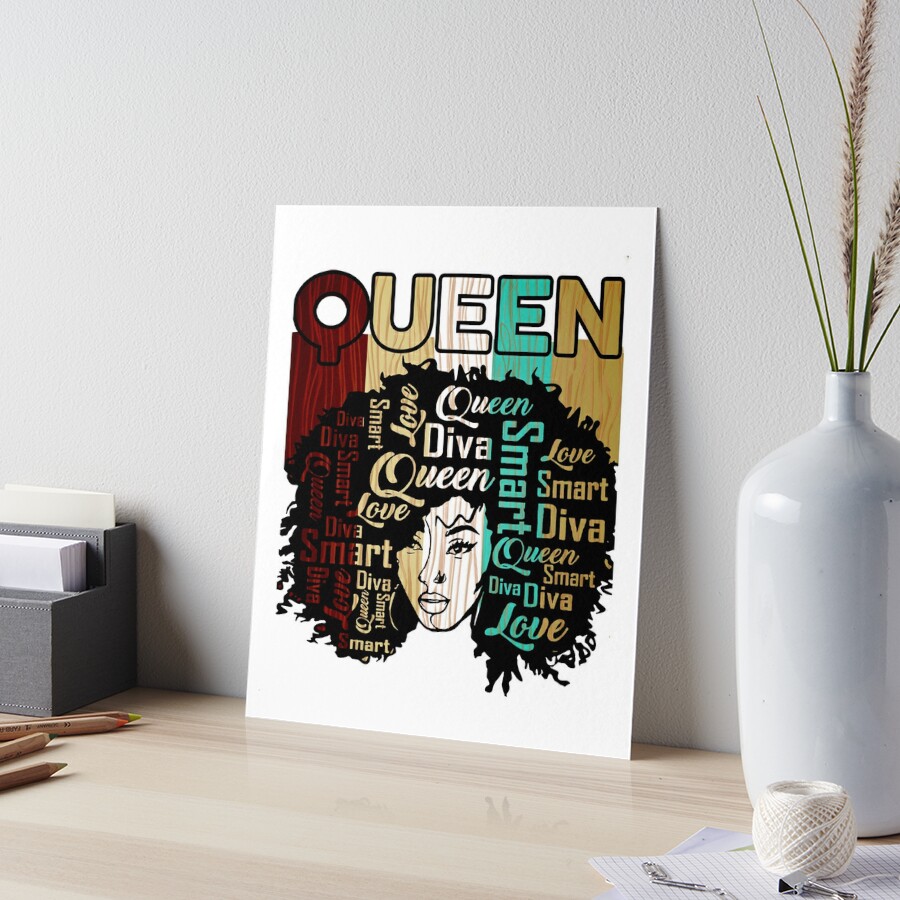Chocolate Queen Beautiful Print African American Woman Travel 