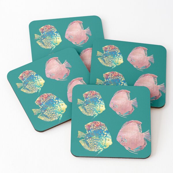 Item preview, Colorful Pair of Bonded Discus Fish Stickers designed and sold by ginaisarty.