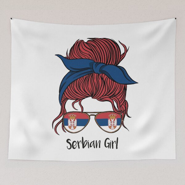 Item preview, Serbian Girl Retro Republic Of Srbija Pride Flag  designed and sold by MrEddie10.