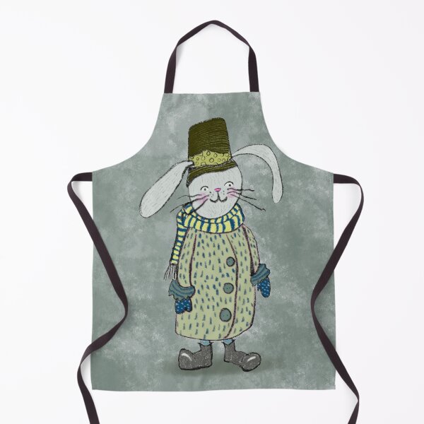 Item preview, Rabbit in Winter Clothes on Grey designed and sold by Leah Boulet.