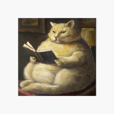Aperçu de l'œuvre François le Chat, allongé avec un livre (Baroque) créée et vendue par thecatandkettle.