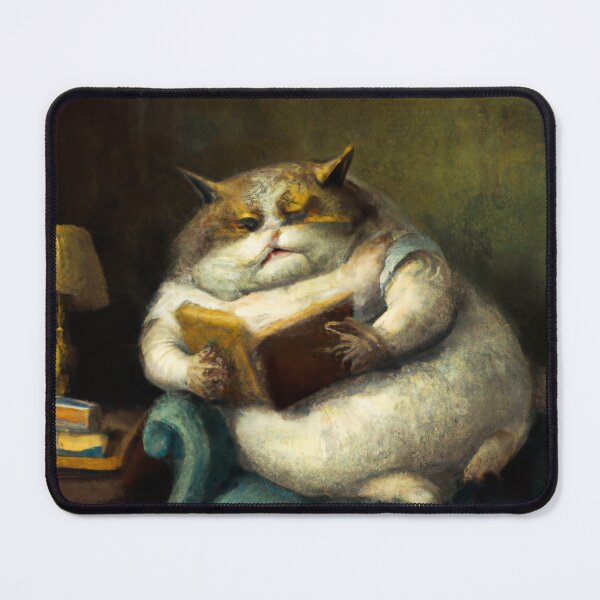 Item preview, Meatball the Cat, lounging with a book (Baroque) designed and sold by thecatandkettle.