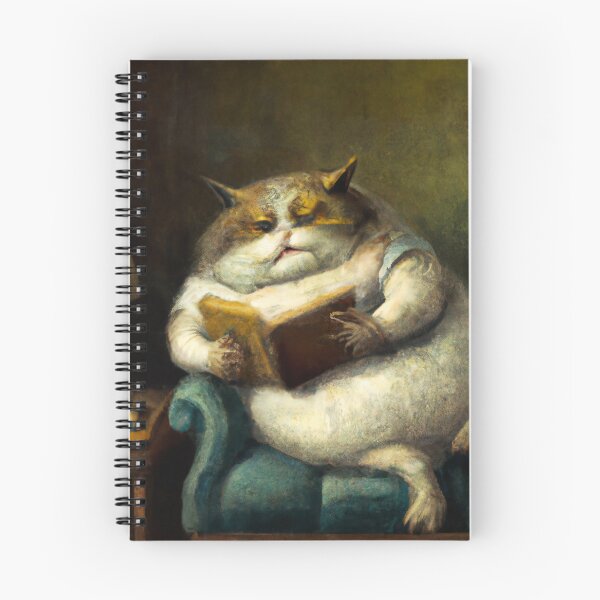 Item preview, Meatball the Cat, lounging with a book (Baroque) designed and sold by thecatandkettle.