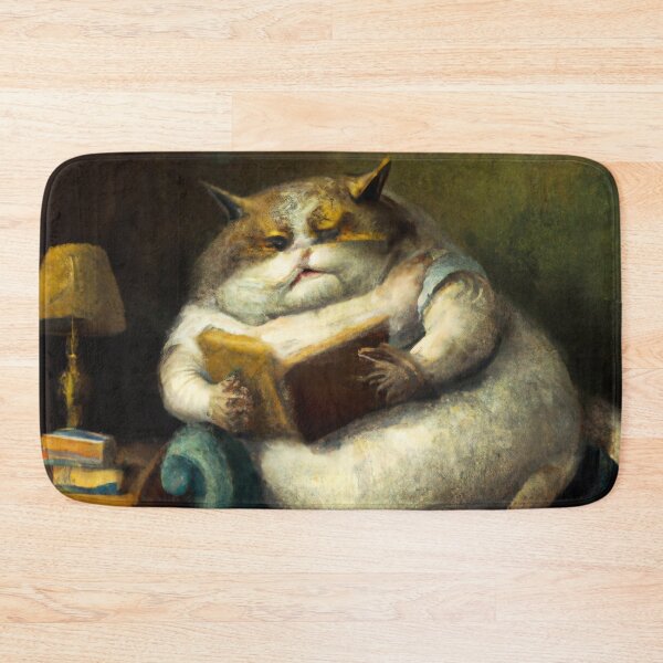 Item preview, Meatball the Cat, lounging with a book (Baroque) designed and sold by thecatandkettle.