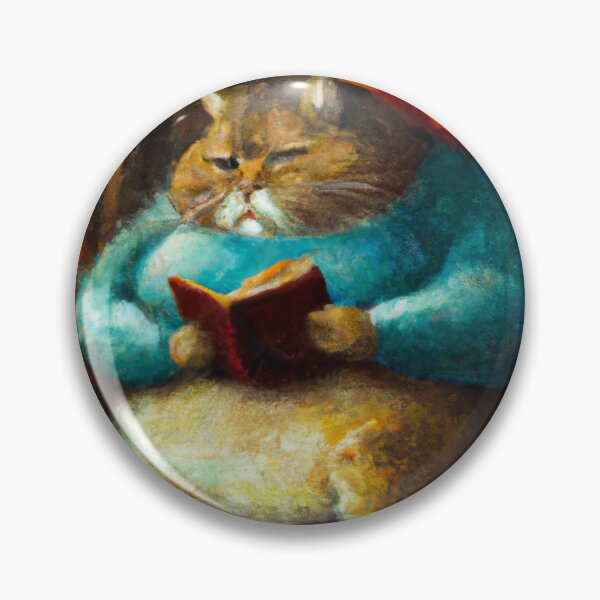 Item preview, Hughe the Cat, lounging with a book (Baroque) designed and sold by thecatandkettle.