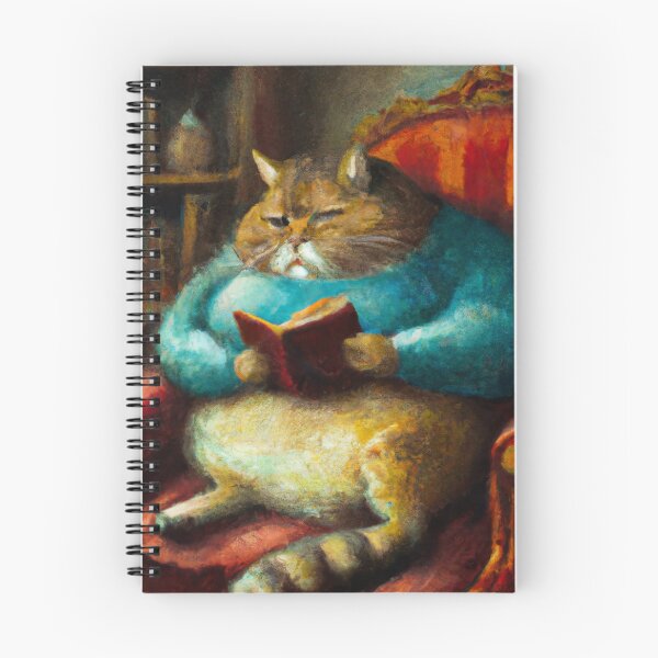 Item preview, Hughe the Cat, lounging with a book (Baroque) designed and sold by thecatandkettle.