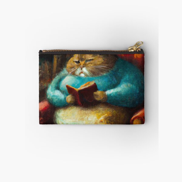 Item preview, Hughe the Cat, lounging with a book (Baroque) designed and sold by thecatandkettle.