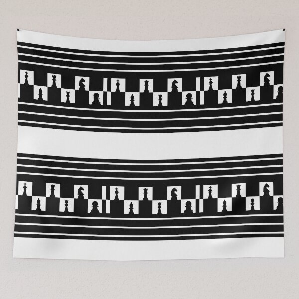 Item preview, Monochrome Chess Pieces Row designed and sold by SimplyMe-Plus.