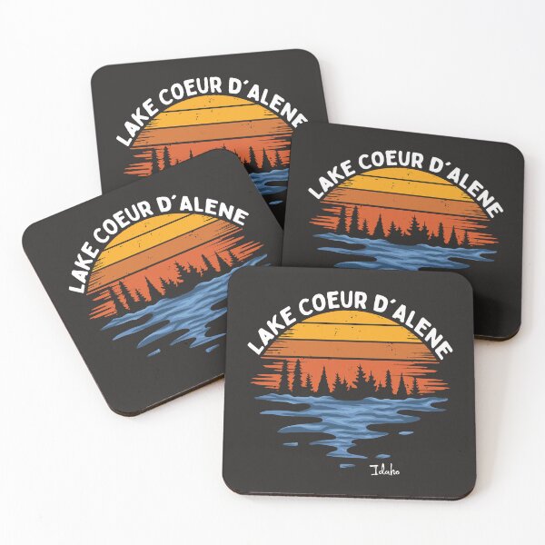 Item preview, Lake Coeur d'Alene Idaho Retro Sunset designed and sold by MrEddie10.