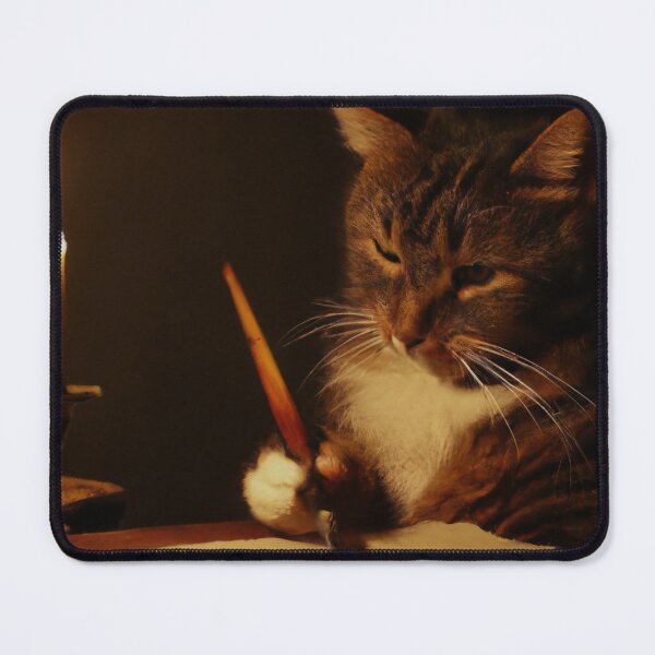 Item preview, Ambrose the Cat, writing by candlelight (Baroque) designed and sold by thecatandkettle.