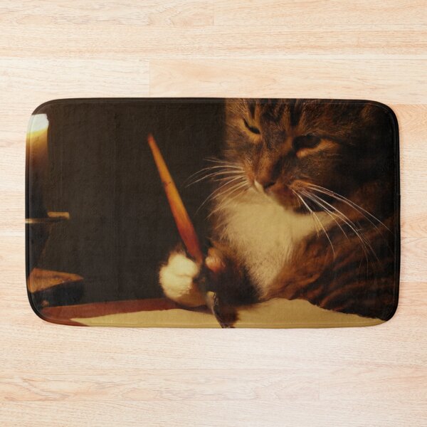 Item preview, Ambrose the Cat, writing by candlelight (Baroque) designed and sold by thecatandkettle.
