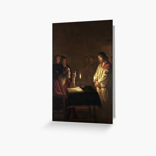 Item preview, Christ Before the High Priest | Gerard van Honthorst | 1617 Renaissance Gospel Biblical Art designed and sold by CJET.