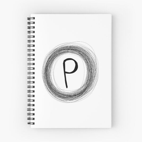 Item preview, P black circle framed initial designed and sold by Words-Artist.