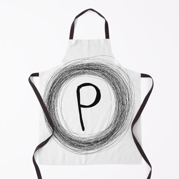 Item preview, P black circle framed initial designed and sold by Words-Artist.