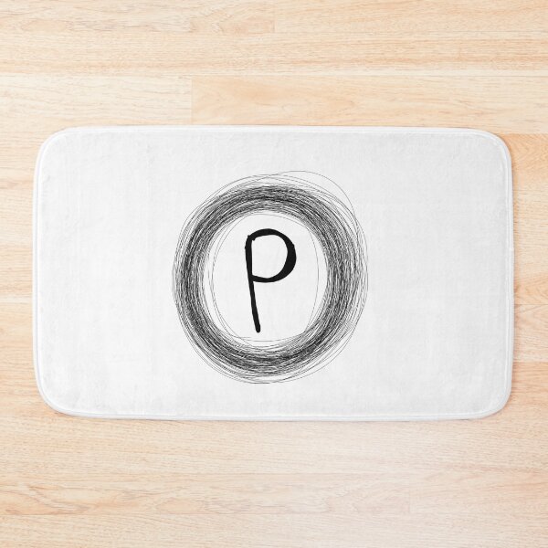 Item preview, P black circle framed initial designed and sold by Words-Artist.