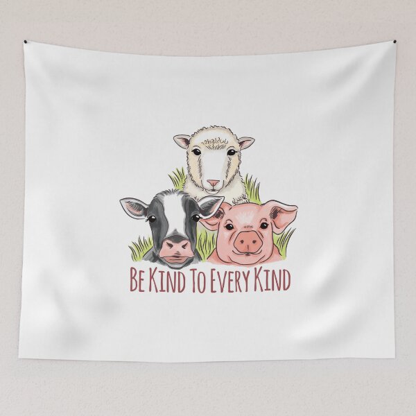 Item preview, Be Kind To Every Kind - Sheep, Cow And Pig designed and sold by Shirtflyer.
