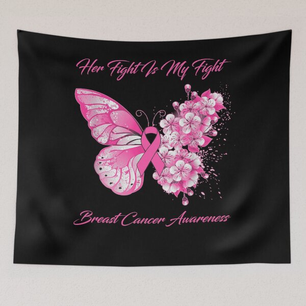 Item preview, Her Fight Is My Fight Breast Cancer Awareness Butterfly Ribbon Gifts designed and sold by Adropine.