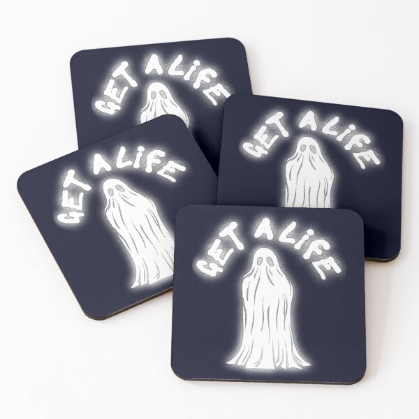 Item preview, Get a Life Ghost Funny Halloween Sarcasm Quote designed and sold by CRHPOD20.