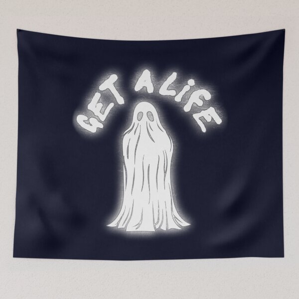 Item preview, Get a Life Ghost Funny Halloween Sarcasm Quote designed and sold by CRHPOD20.