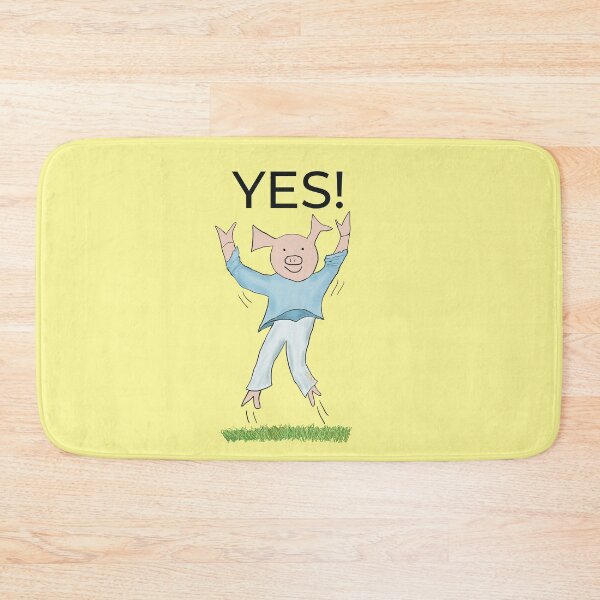 Item preview, Yes! Joyful! Yellow, Celebrating, elated cute pig.  Job offer, passing exams, passing your driving test. Yes! designed and sold by PiggingJapan.