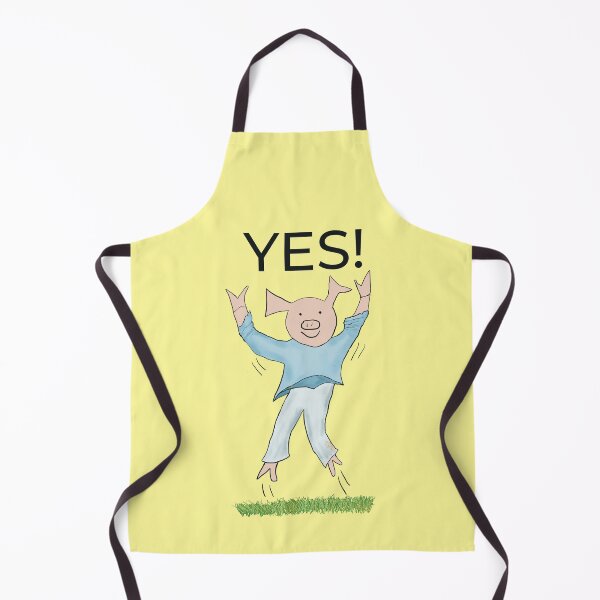 Item preview, Yes! Joyful! Yellow, Celebrating, elated cute pig. Job offer, passing exams, passing your driving test. Yes! designed and sold by PiggingJapan.