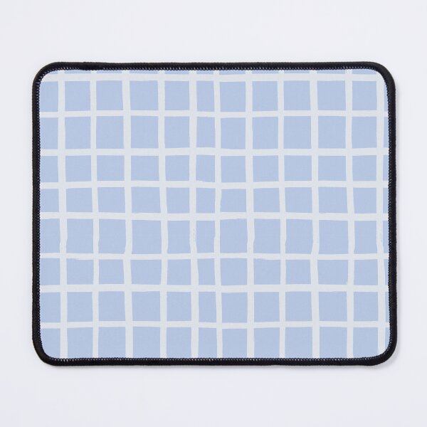 Item preview, Cheerfully hand drawn wonky blue grey plaid pattern designed and sold by AngelDawnDesign.