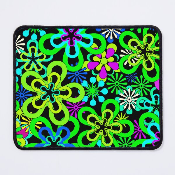 Item preview, Retro Neon Colors Flowers Pattern, Hippy Flowers designed and sold by MyArt23.