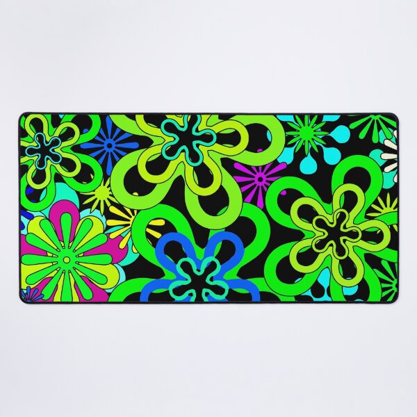 Item preview, Retro Neon Colors Flowers Pattern, Hippy Flowers designed and sold by MyArt23.