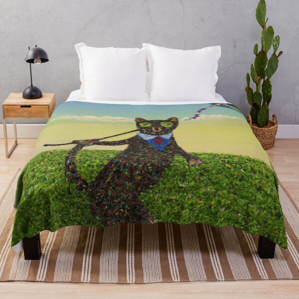Artikelvorschau, Martin, die Katze, ein Drachen bei Sonnenuntergang (Pointillismus) entworfen und verkauft von thecatandkettle.