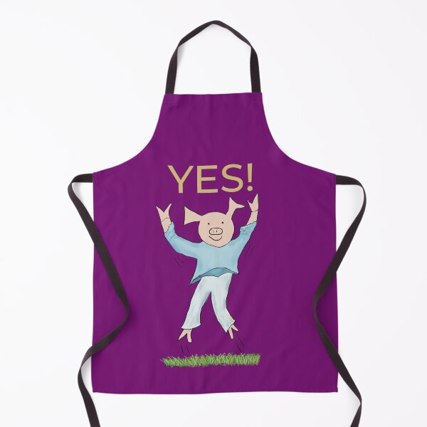 Item preview, Yes! Joyful! Burgundy, Celebrating, elated cute pig. Job offer, passing exams, passing your driving test. Yes! designed and sold by PiggingJapan.