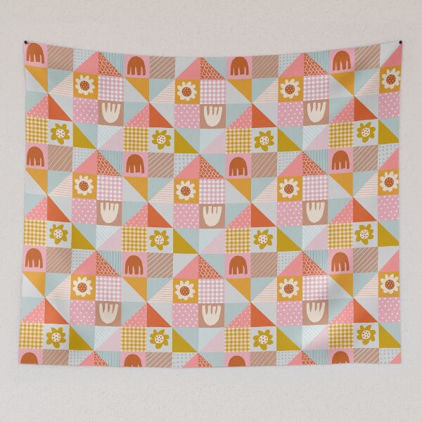 Item preview, Gingham Flower Checkerboard  designed and sold by Janet Broxon.