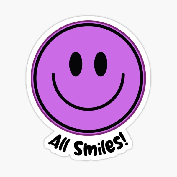 Purple Smiley Face Sticker For Sale By Sydsbubbleshop Redbubble