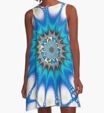 Blue Flower A-Line Dress