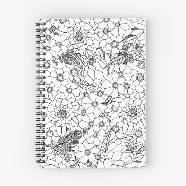 Item preview, Wildflower And Protea Black And White Pattern designed and sold by Sketchbook Designs.