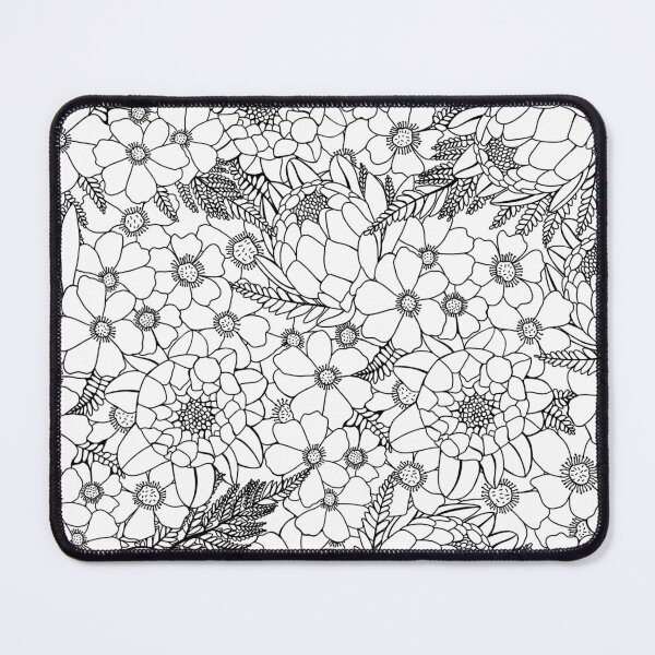 Item preview, Wildflower And Protea Black And White Pattern   designed and sold by Sketchbook Designs.