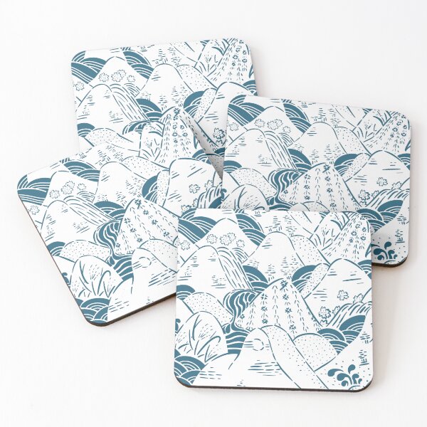 Item preview, Japanese Mountains (blue) designed and sold by StudioHitsu.