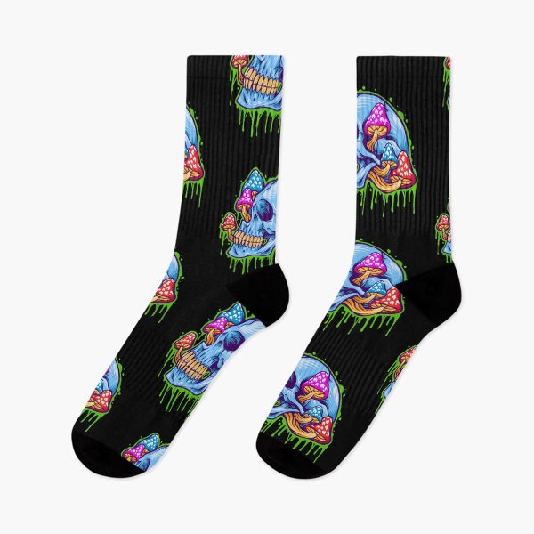 Item preview, Ice skull head psychedelic mushrooms illustrations designed and sold by MYZAK HRM.